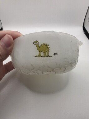 Vintage Anchor Hocking Fire-King Dinosaur Cereal Bowl Johnny Hart Grog Caveman